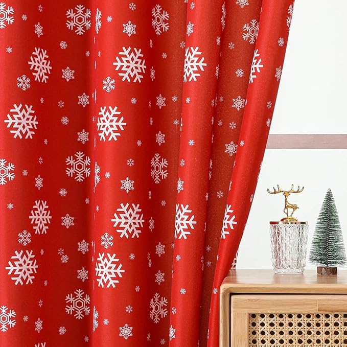 Elegant Snowflake Valance for Windows Decor 52 x 18 Inches Festive Winter Rod - Image 6