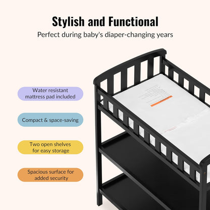 dream on me emily changing table with two showing dimensions