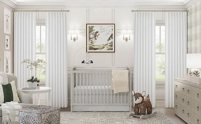 Vision Home White Pinch Pleated Full Blackout Curtains Thermal Insulated Window - Image 8