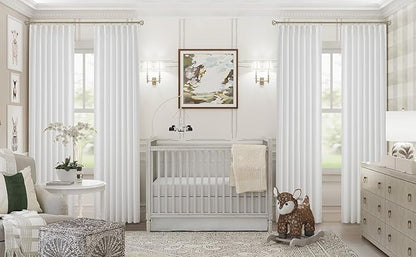 Vision Home White Pinch Pleated Full Blackout Curtains Thermal Insulated Window - Image 8
