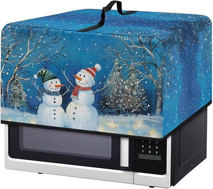 Microwave Oven Cover, Christmas Snowman Heat-Resistant Polyester Machine by Unknown