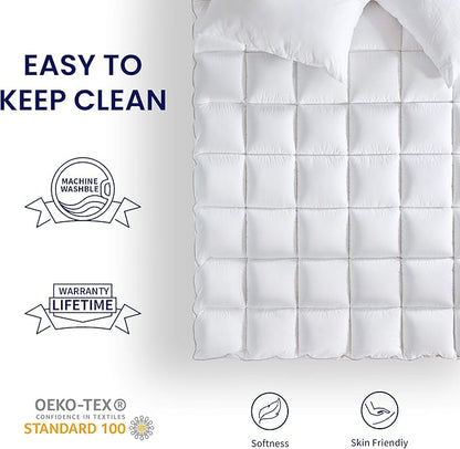 SLEEP ZONE Full Size Cotton Mattress Pad, Machine Washable Mattress Protector - Image 6