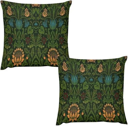 William Morris Floral Original Throw Pillow Covers Boho Chic Retro Floral Cozy by XBDDZSW