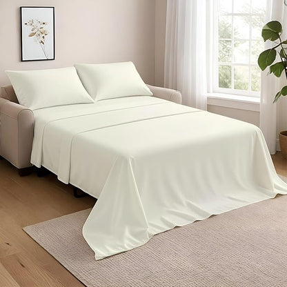 NON Sticky cotton Full Size Sleeper Sofa Sheets, 4 Piece Egyptian Cotton Bed by Non-StickyCotton