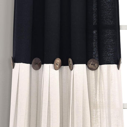 Lush Decor Linen Button Window Curtain Panel, Bedroom & Dining Room - Image 3