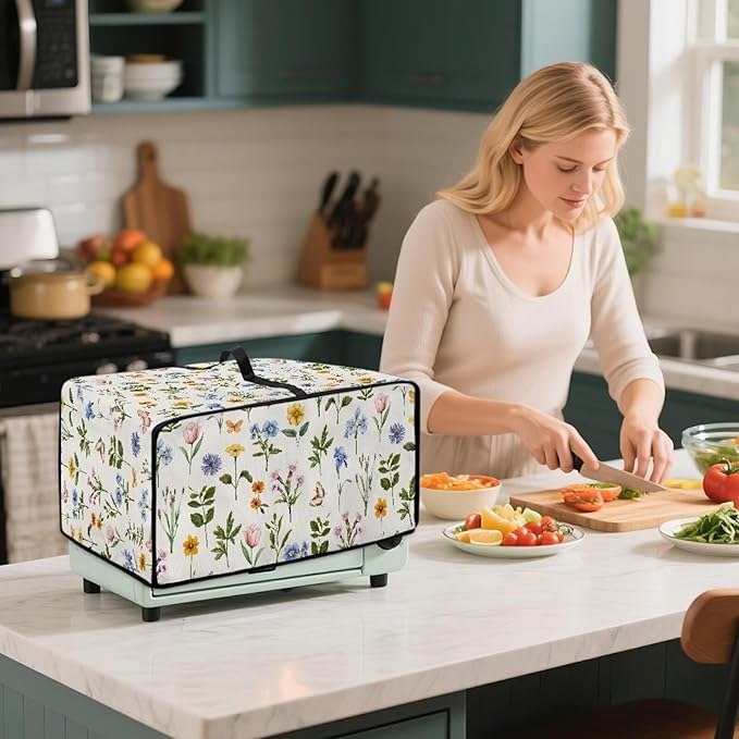 Toaster Oven Dust Cover with Side Pockets, Washable Convection Oven Cover Small - Image 7