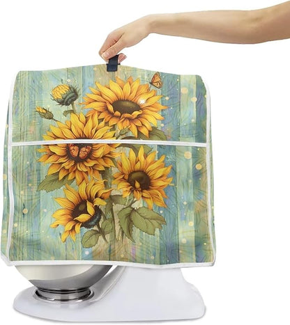 Sunflower Stand Mixer Cover Green Wood Grain Mixer Cover Dust Cover Compatible - Image 2