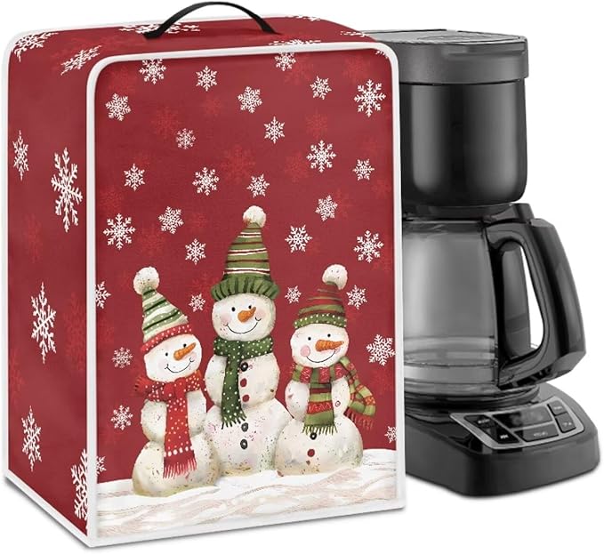Christmas Coffee Maker Cover, Cute Snowman Coffee Dust Cover, Xmas Mixer by Unknown