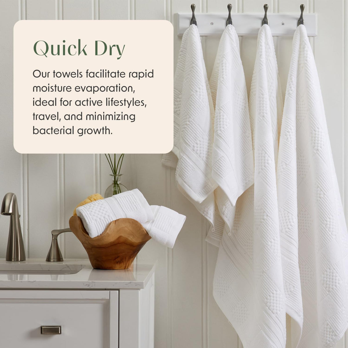 springtree home 100% cotton bath towel set |, close-up detail