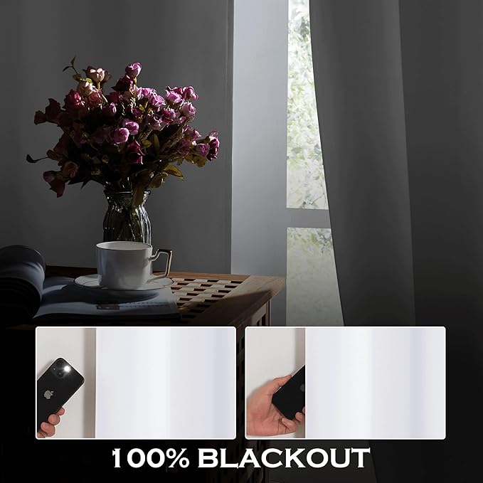 KGORGE Soundproof & Dust Particle Filtering Curtains 100% Blackout Window Cover - Image 3