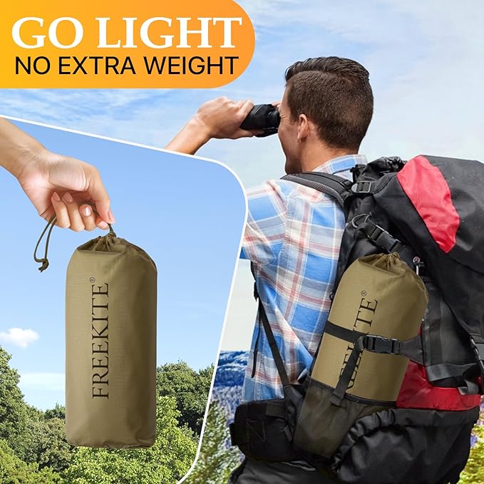 Camping Tarp Tent Portable Multifunctional Bushcraft Backpacking Tear-Resistant - Image 7