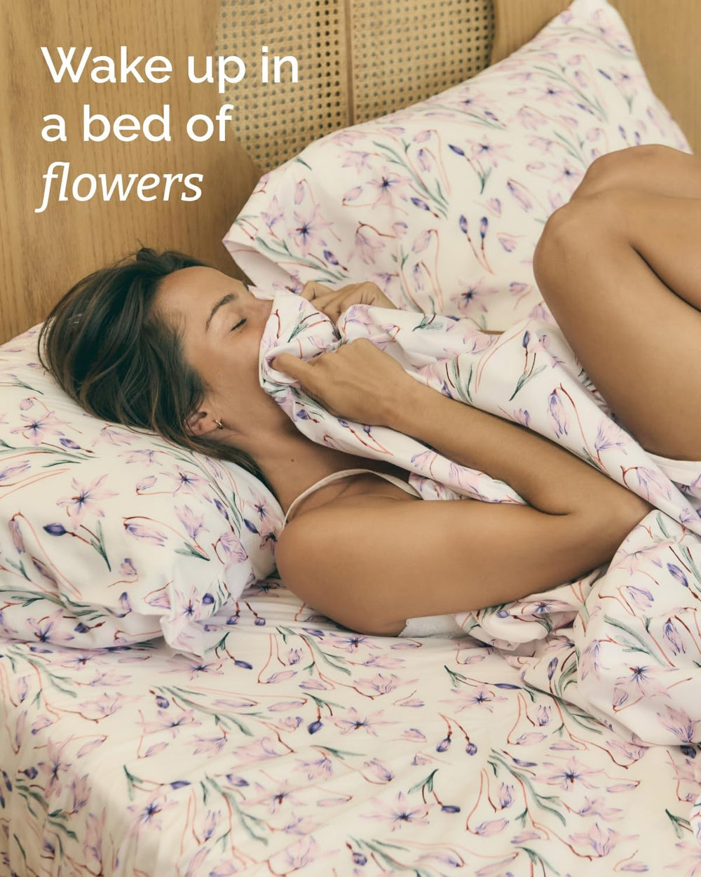 King 3 Piece Boho Botanical Floral Sheet Set - Breathable & Cooling - Iris