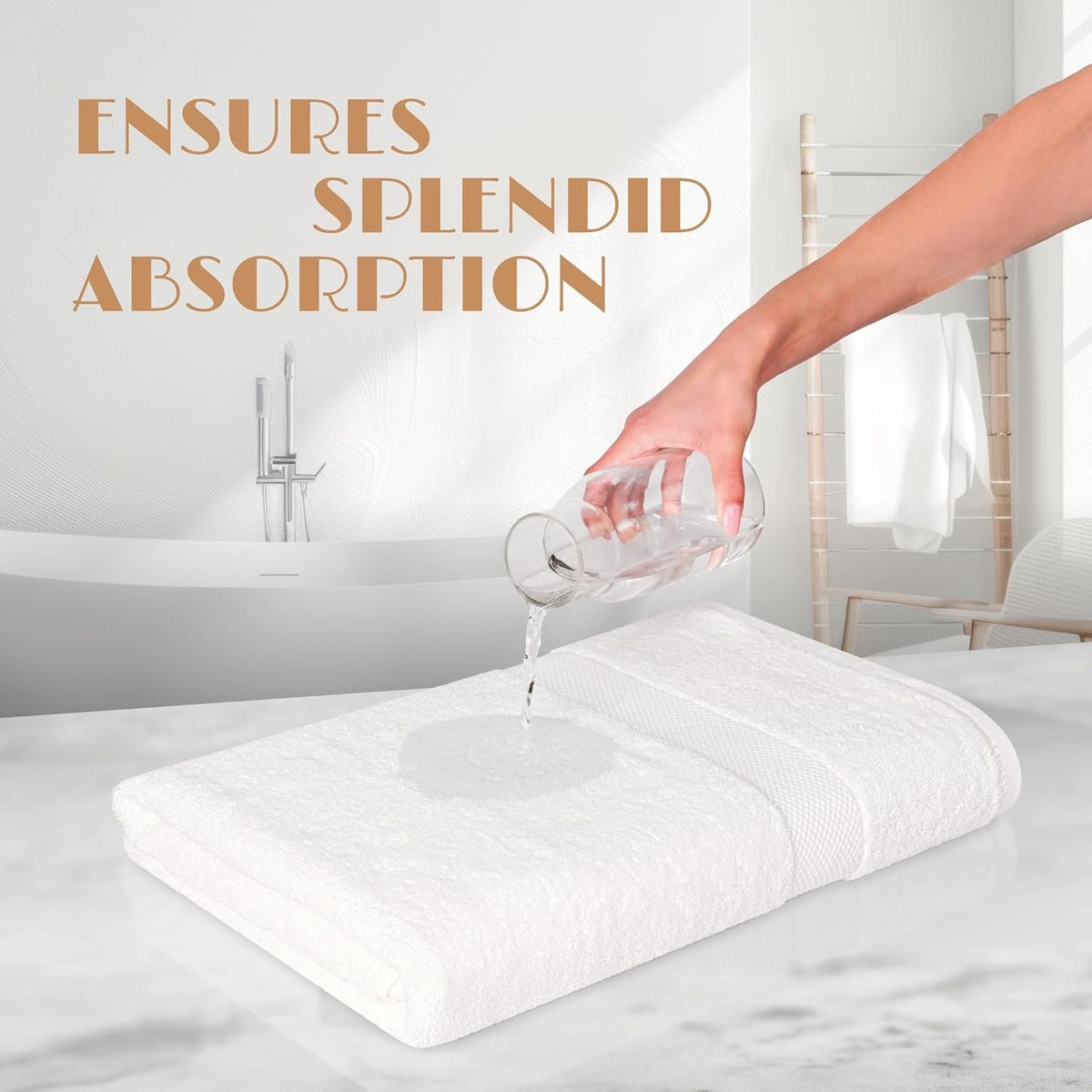 wealuxe white bath sheets extra large - 35x70 showing dimensions