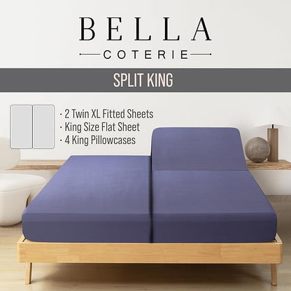 Bella Coterie 7 Piece Luxury Bamboo Viscose Split King Size Sheet Set | 2 - Image 2