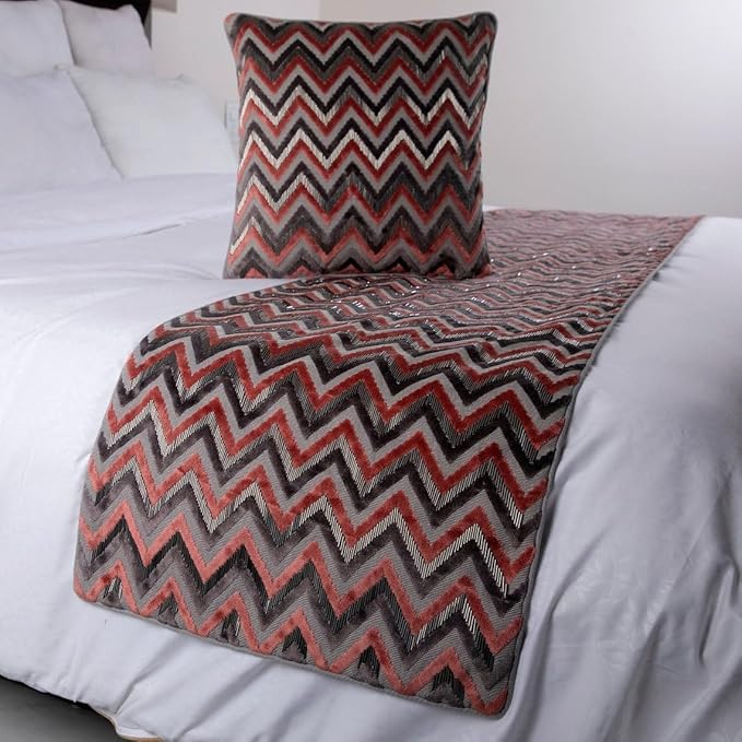 The HomeCentric Grey Bed Runner, King Size 90"x18" Decorative Bed Runner - Image 4