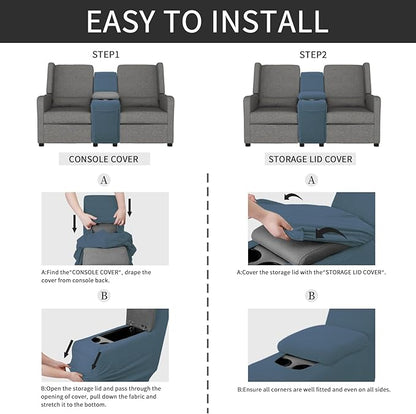 Easy-Going 2-Piece Recliner Console Cover - Image 5
