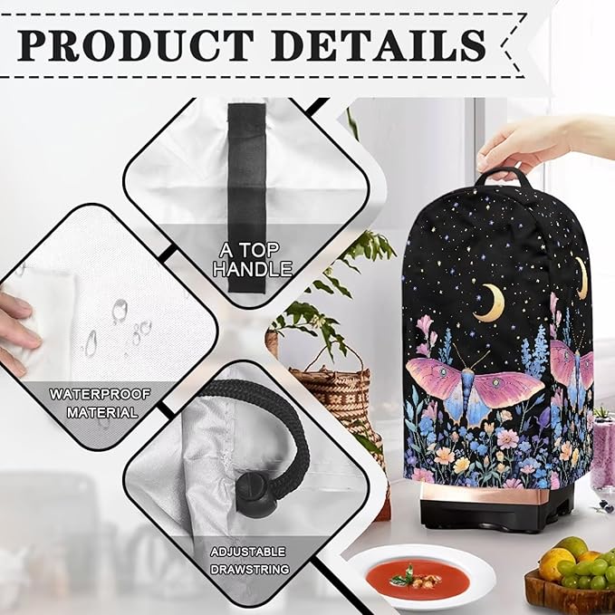 Butterfly Moon Blender Dust Cover, Drawstring Stand Mixer or Coffee Maker - Image 5