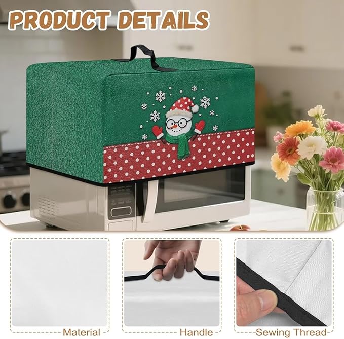 Microwave Oven Universal Dust Cover, Christmas Snowman Waterproof Polyester - Image 7