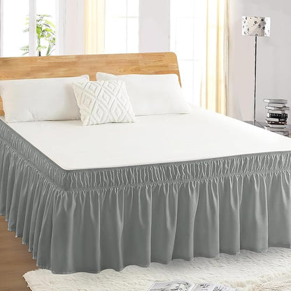 Queen Bed Skirt, Elastic Wrap Around Bed Skirt Queen Size, Bed Skirts - Image 5