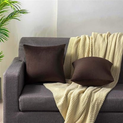 Decorative Pillow Cases 16x16 Chocolate Brown: 2 Pack Cozy Soft polyester - Image 2