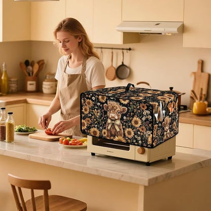 Cute Highland Cattle Print Toaster Oven Cover Heavy Duty Microwave Oven Dust - Image 2