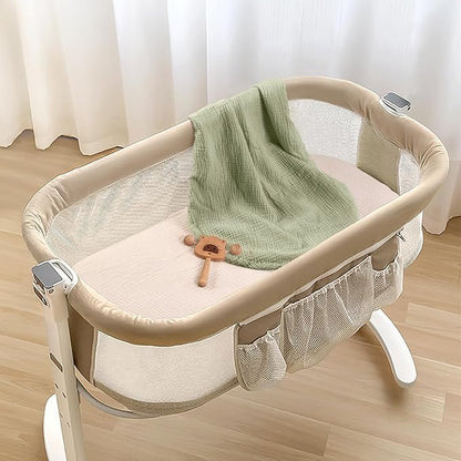 lulumoon Baby Bassinet Sheets Muslin: Cotton Bedside Bassinet Sheets Floral - Image 7