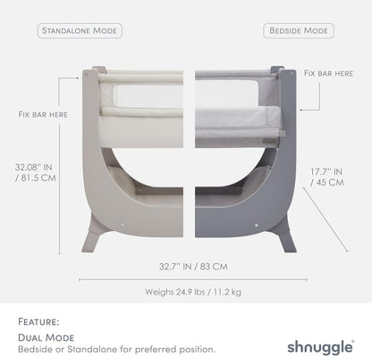 shnuggle bedside sleeper bassinet (air lite) - adjustable, view 9