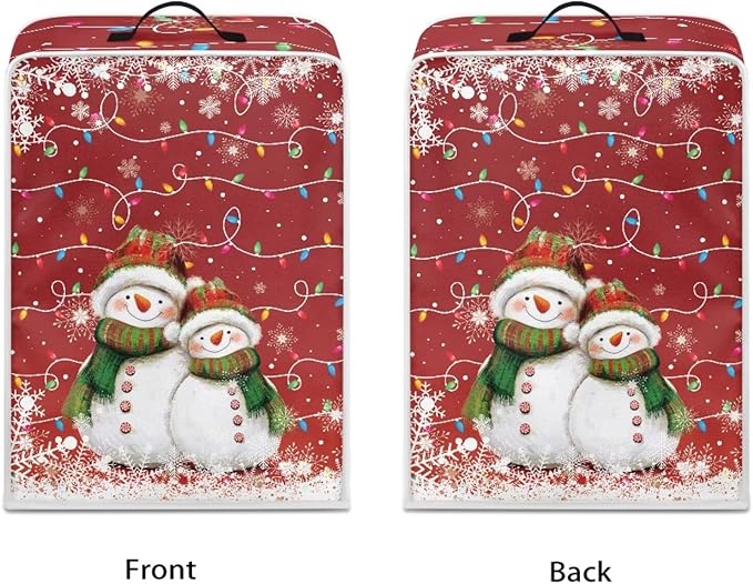 Coffee Maker Dust Cover, Cute Snowman Christmas Mixer Dustproof Protector - Image 2