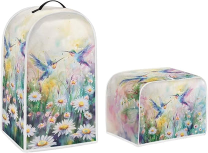 Hummingbird Toaster and Blender Cover Set Bread Maker Cover Flower Washable by Pointodoor