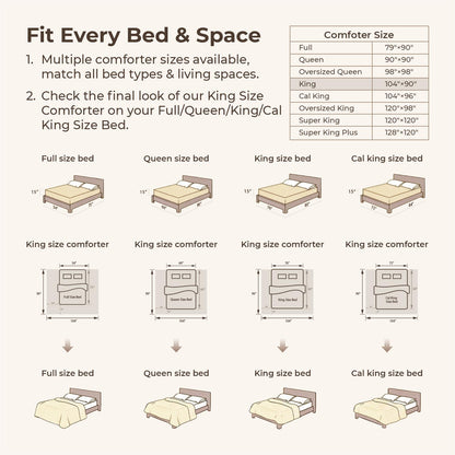 litanika king size comforter set, 3 pieces beige, package contents