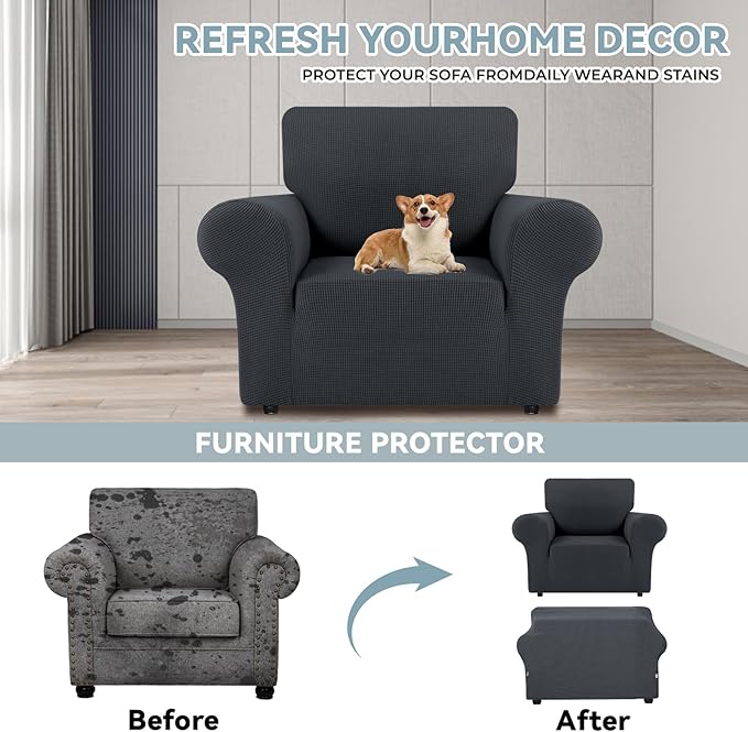 LURKA Stretch Chair Sofa Slipcovers 1 Piece Couch Covers - Image 3