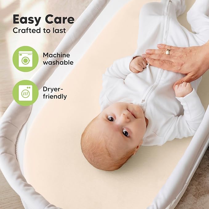 2-Pack Organic Bassinet Sheets for Girls, Boys - Image 7