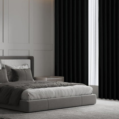 CUCRAF Linen 100% Blackout Curtains 120 Inch Length 2 Panels Set, Back Tab and - Image 7