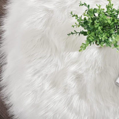 Latepis 5x7 Area Rugs White Furry Faux Sheepskin Rug Washable Fluffy Fur Rug - Image 6