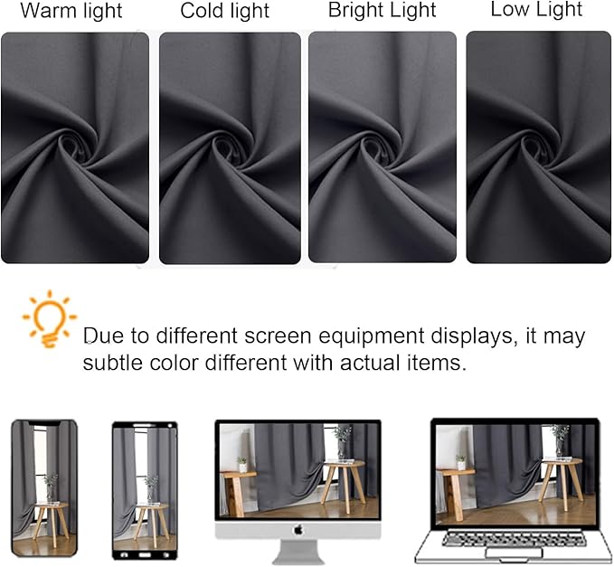 Gwine Charcoal Grey Blackout Curtains - Image 6