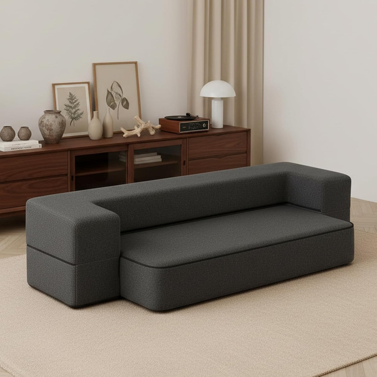 10 inch folding sofa bed memory foam futon showing dimensions