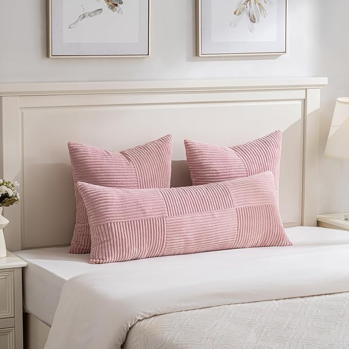 Fancy Homi 2 Packs Blush Pink Decorative Throw Pillow Covers 18x18 Inch - Image 5