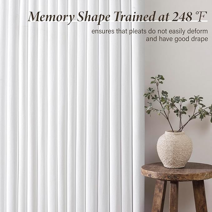 MIULEE Pinch Pleated Thick Linen Curtains 84 Inch 4 Panels Set Back Tab Memory - Image 4