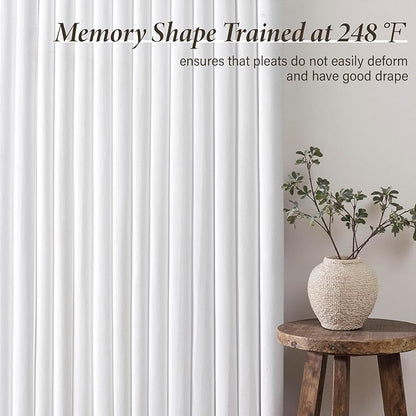 MIULEE Pinch Pleated Thick Linen Curtains 84 Inch 4 Panels Set Back Tab Memory - Image 4
