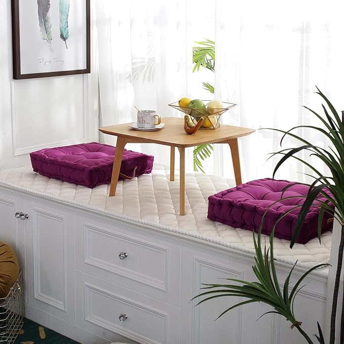 vctops Square Solid Color Velvet Seat Cushion - Image 5