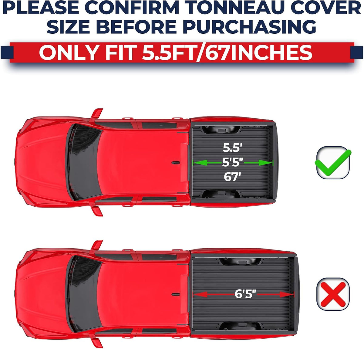mostplus 5.5ft quad fold hard truck bed tonneau shown in use