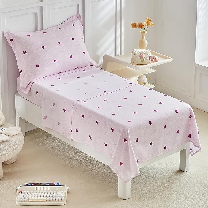 DuShow 4 Pieces Toddler Bedding Set, Super Soft Reversible Toddler Sheet Set - Image 4