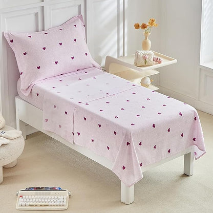 DuShow 4 Pieces Toddler Bedding Set, Super Soft Reversible Toddler Sheet Set - Image 4