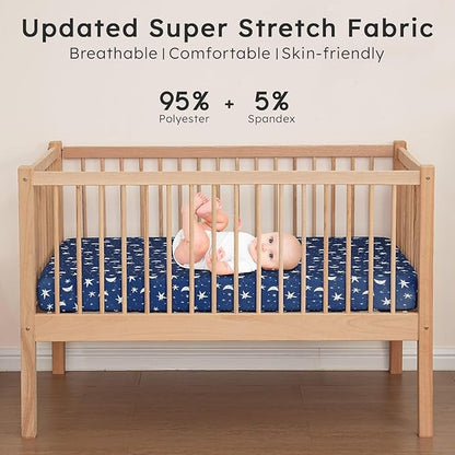 Baby Crib Sheets for Boys Girls Neutral, 2 Pack Crib Mattress Sheet for - Image 5