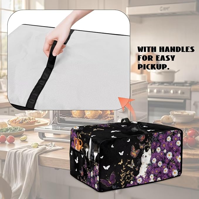 Toaster Oven Cover with Side Pockets, Dustproof Smart Microwave Convection Oven - Image 4