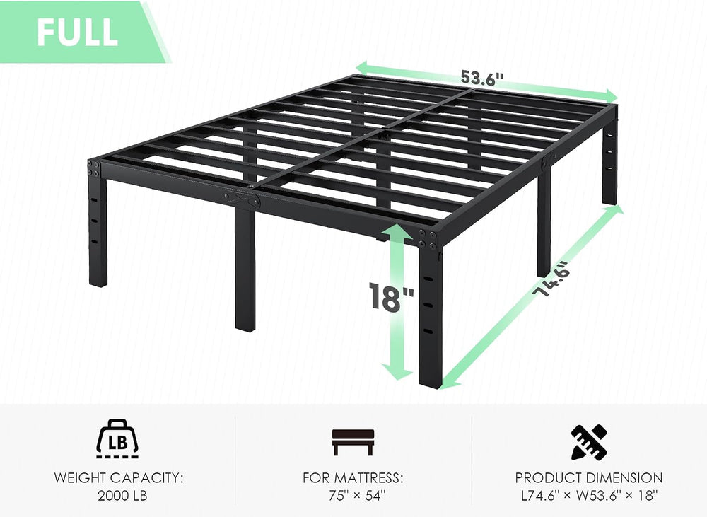 QEROMY Full Size Bed Frame - 18 in Sturdy Platform Bed Frame Full