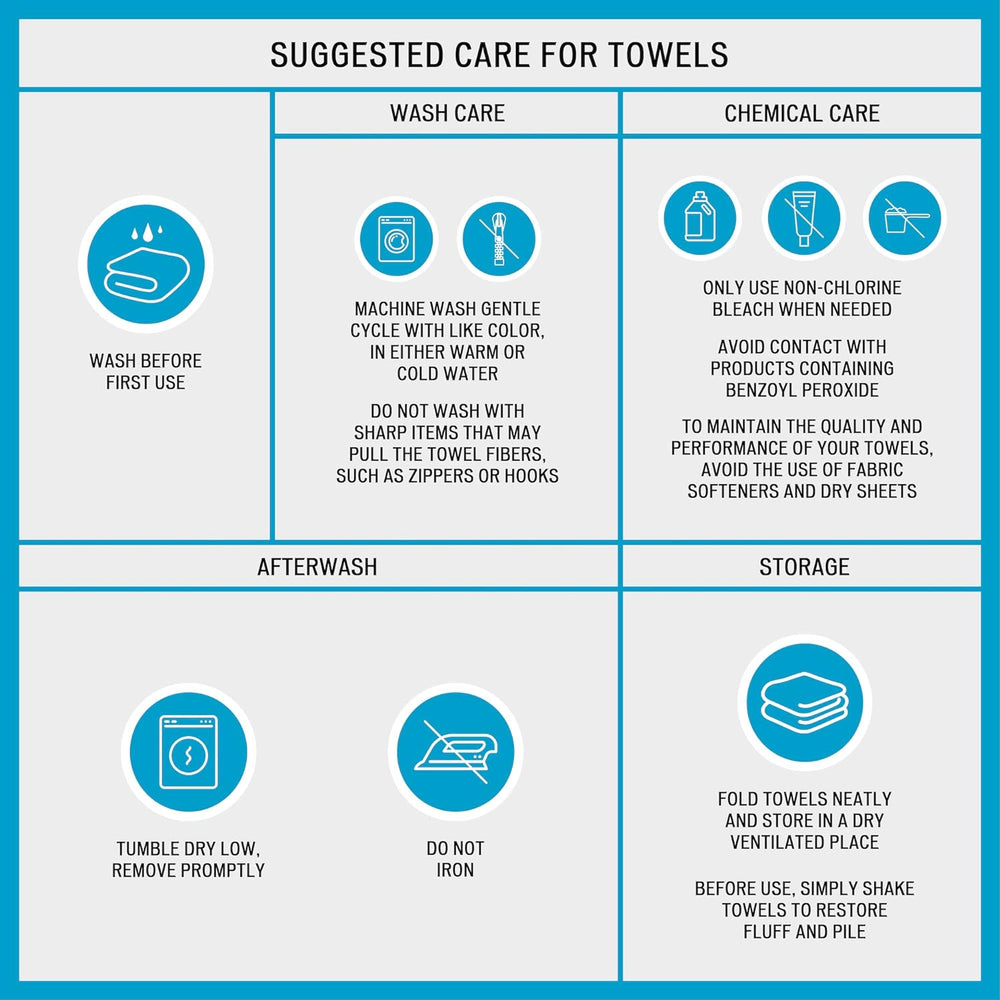 Madison Park Organic Cotton Bath Towel Set Absorbent, 6 Piece, Blue