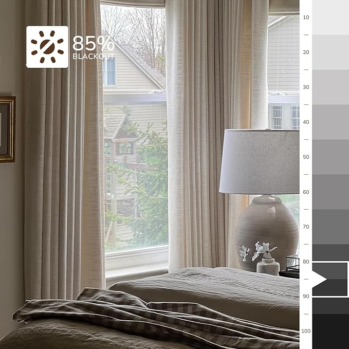 TWOPAGES 150 W x 102 L inch Pinch Pleated Curtain Room Darkening Linen Drapery - Image 5