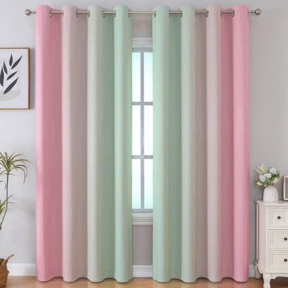 Estelar Textiler Sage and Pink Blackout Curtains - Image 2