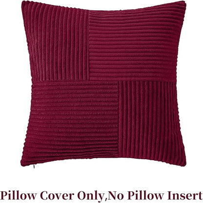 Burgundy Throw Pillow Covers 16x16 inch, Farmhouse Home Decor, Boho Decorative - Image 3